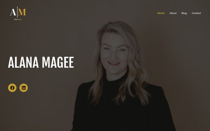 Screenshot of alanamagee.com