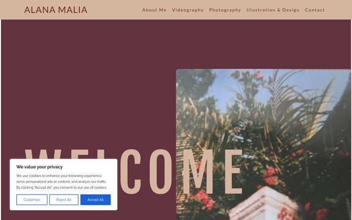 Screenshot of alanamalia.com