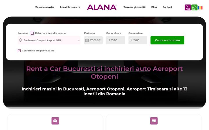 Screenshot of alanarent.ro