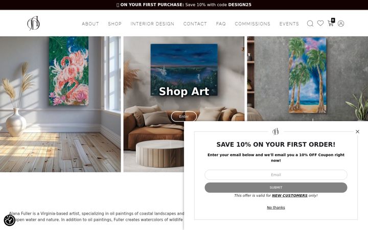 Screenshot of alanasdesigns.com