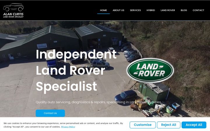 Screenshot of alancurtislandroverspecialist.com