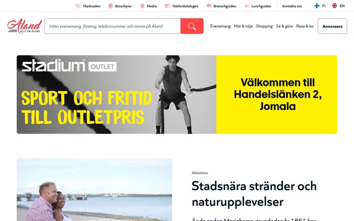 Screenshot of aland.com