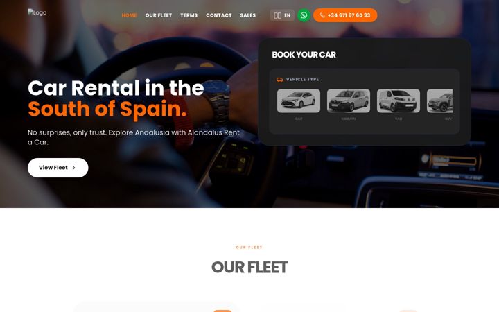 Screenshot of alandalusrentacar.com