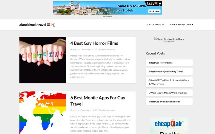Screenshot of alandchuck.travel