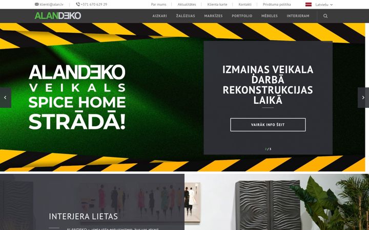 Screenshot of alandeko.lv