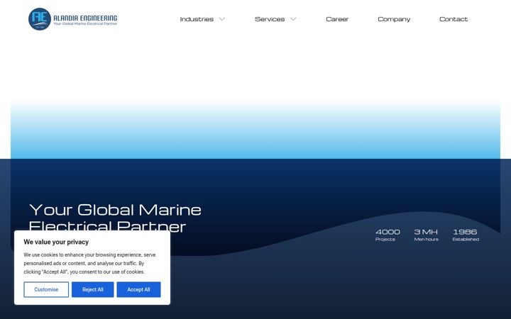 Screenshot of alandiaengineering.com
