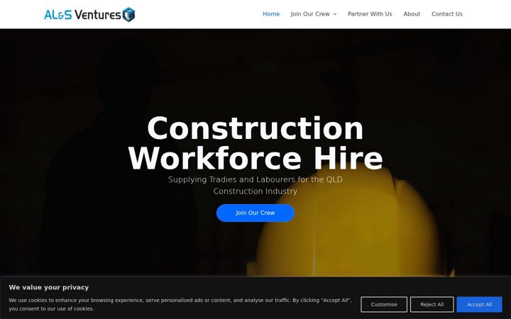 Screenshot of alandsventures.com