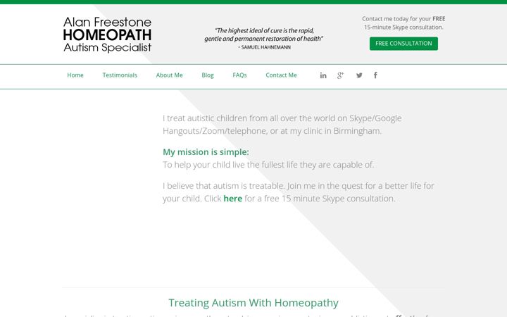Screenshot of alanfreestone.com