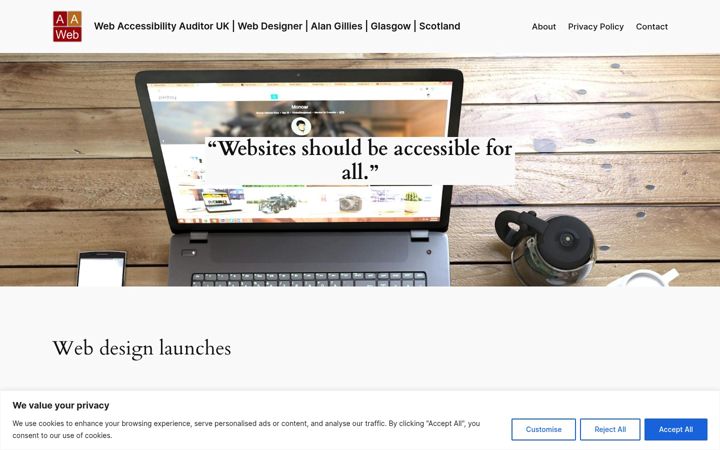 Screenshot of alangillies.me.uk