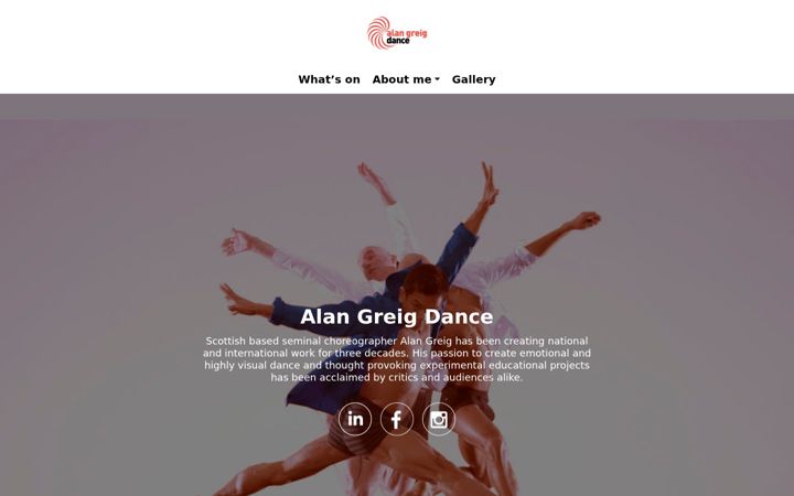 Screenshot of alangreigdance.com