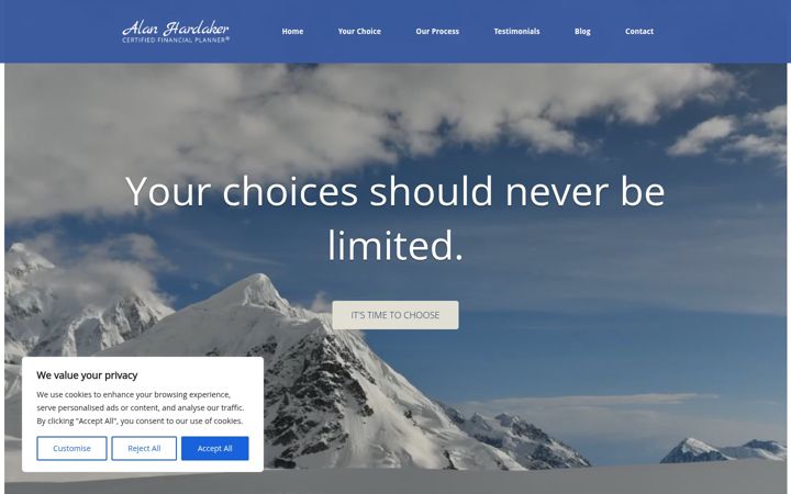 Screenshot of alanhardaker.co.za