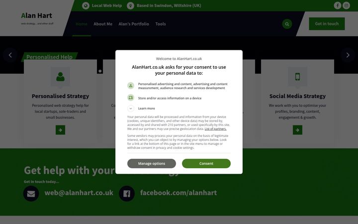 Screenshot of alanhart.co.uk