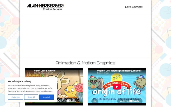 Skærmbillede af alanherberger.com