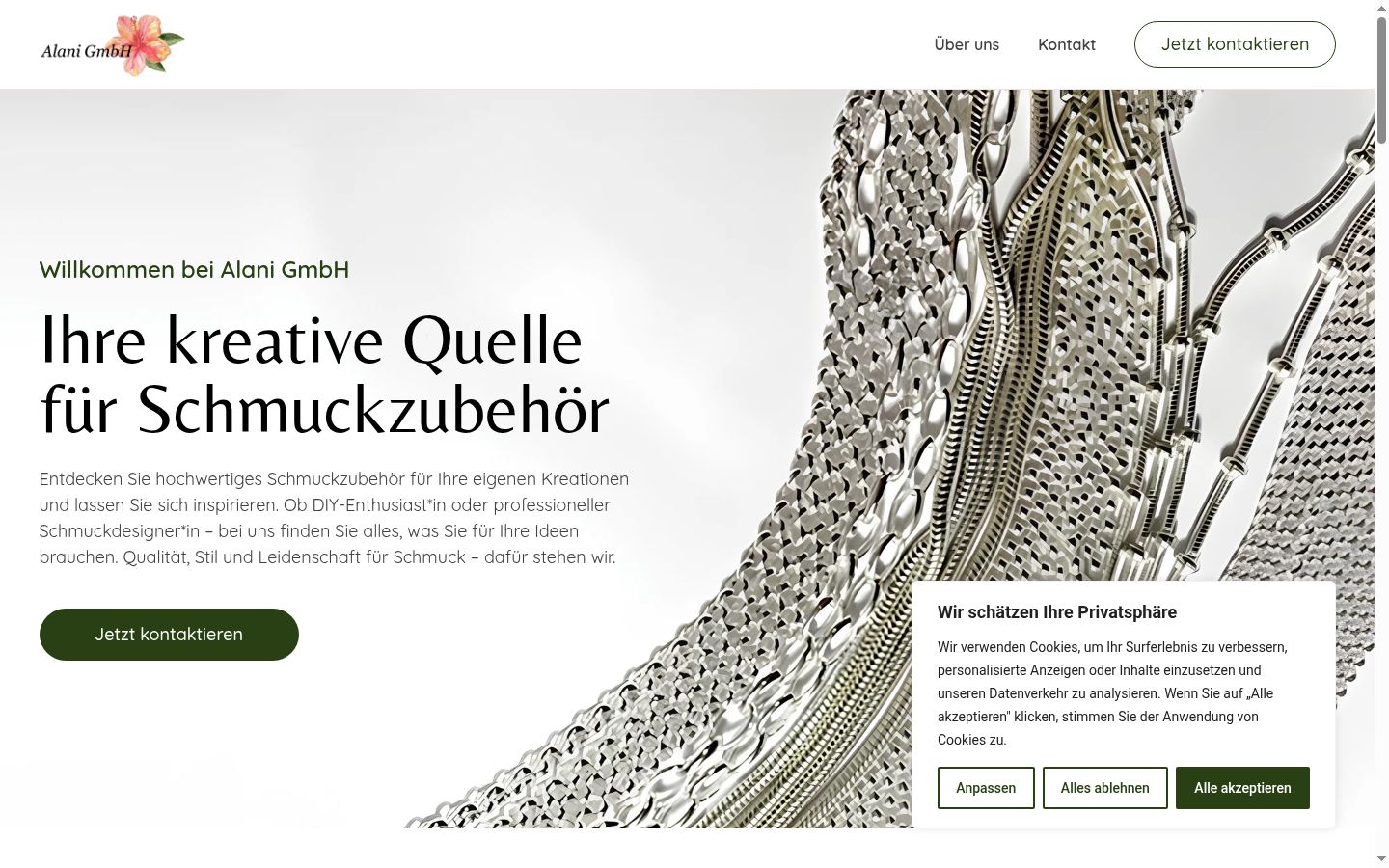 Screenshot des Einwilligungsbanners vor jeglicher Interaktion