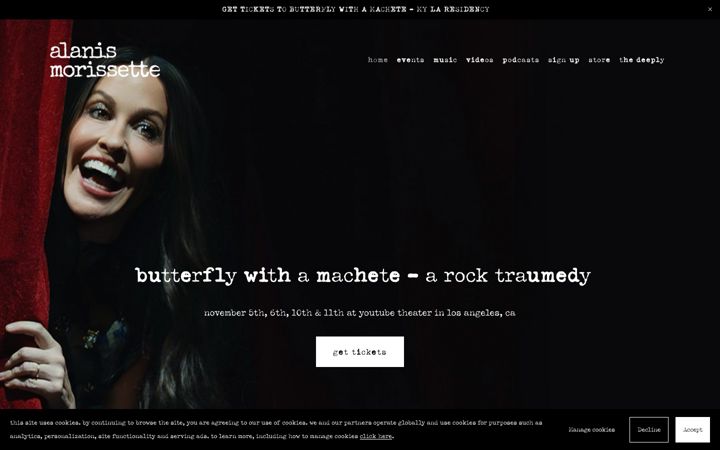 Screenshot of alanis.com