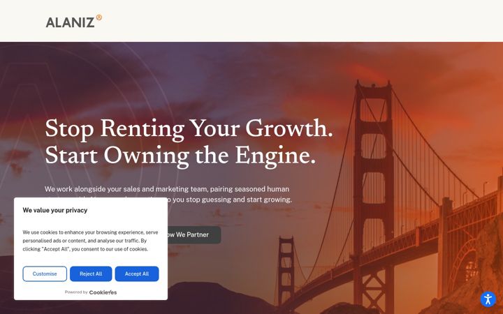 Screenshot of alanizmarketing.com