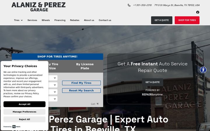 Screenshot of alaniztirepros.com