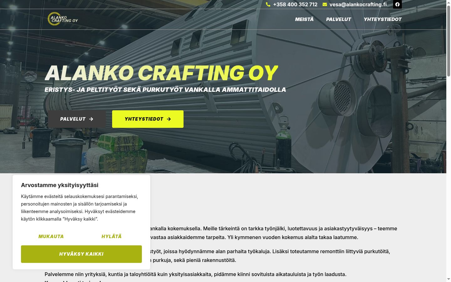 Snímek obrazovky baneru souhlasu zobrazeného před jakoukoli interakcí