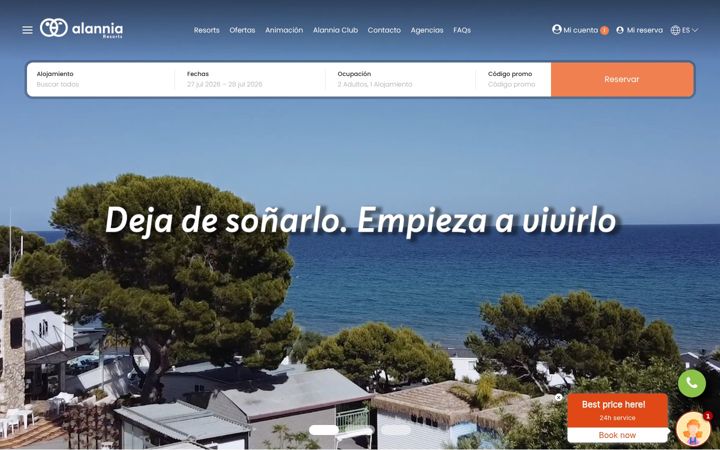 Screenshot of alanniaresorts.com
