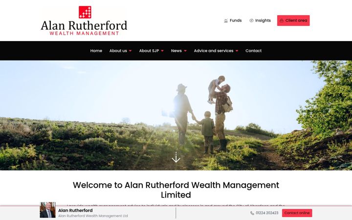 Screenshot of alanrutherfordwealth.co.uk