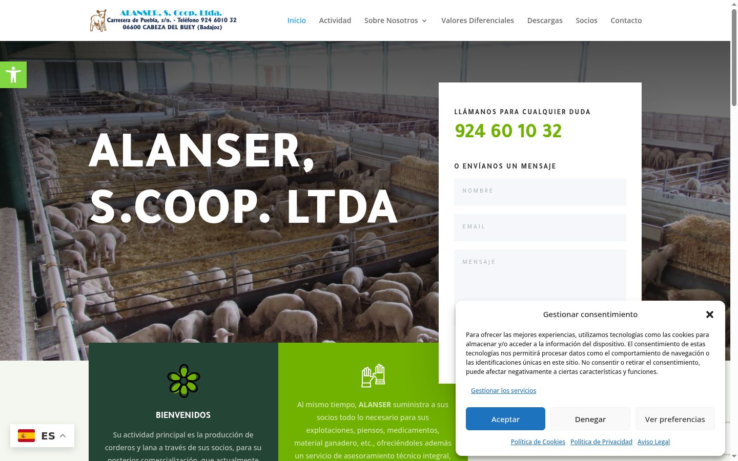 Screenshot des Einwilligungsbanners vor jeglicher Interaktion