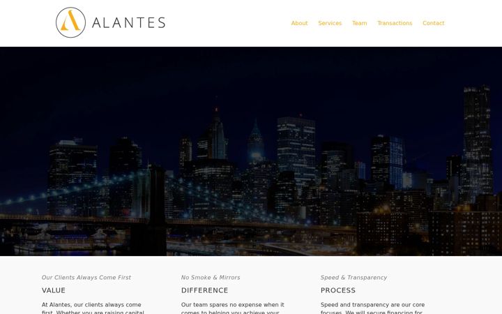 Skærmbillede af alantes.com