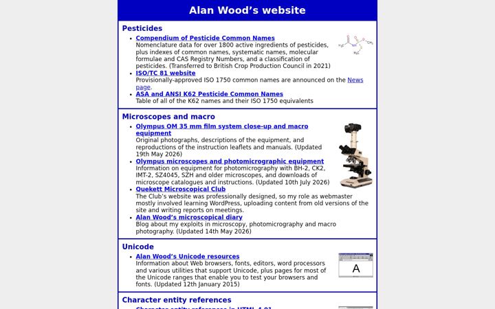 Screenshot of alanwood.net