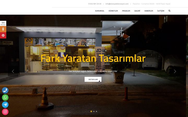 Screenshot of alanyadekorasyon.com