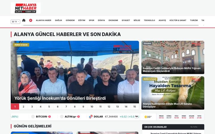 Screenshot of alanyanethaber.com