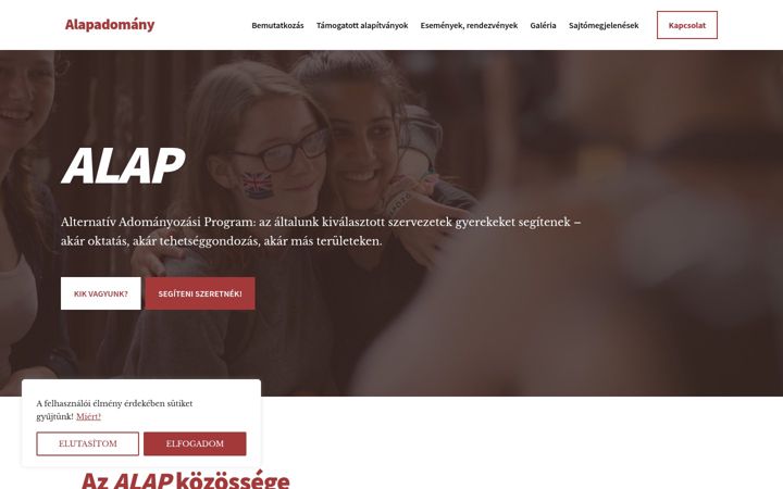 Screenshot of alapadomany.hu