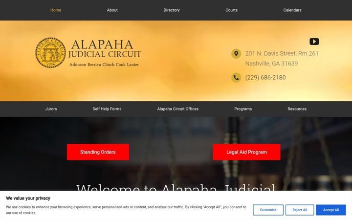 Screenshot of alapahajudicialcircuit.org