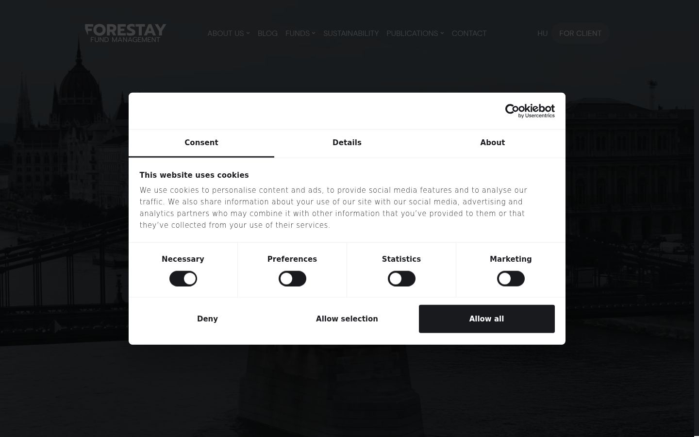 Screenshot of the consent banner shown before any interaction