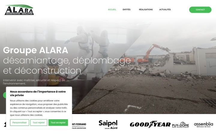 Screenshot of alara-btp.fr