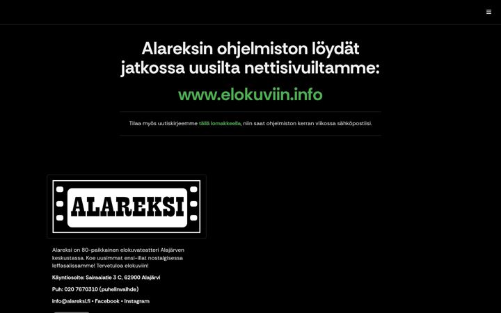 Screenshot of alareksi.fi
