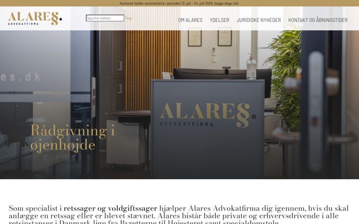 Screenshot of alares.dk