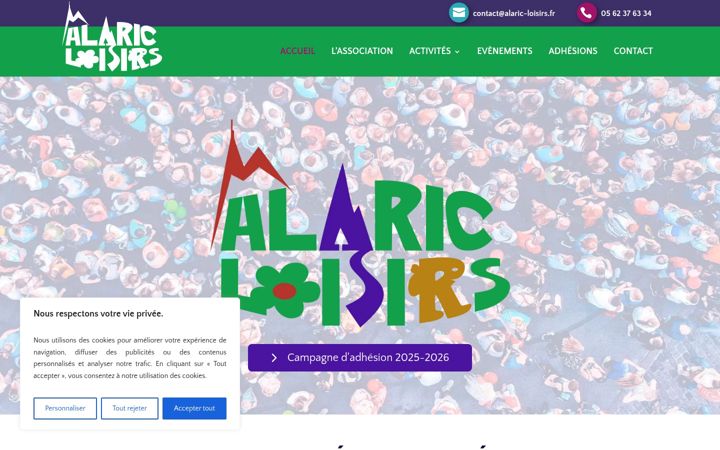 Screenshot of alaric-loisirs.fr