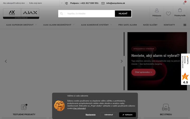 Screenshot of alarm-ajax.sk