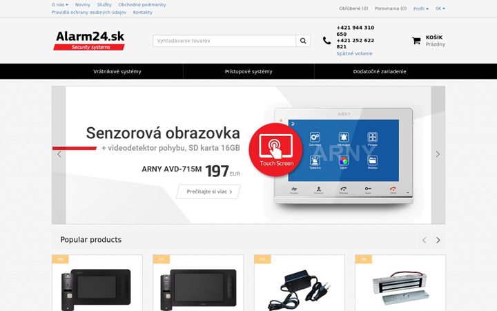 Screenshot του alarm24.sk