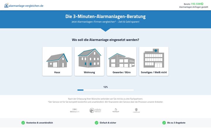 Screenshot of alarmanlage-vergleichen.de