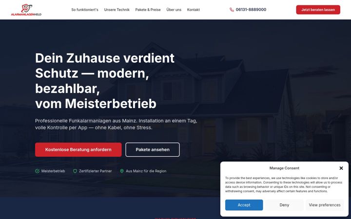 Screenshot of alarmanlagenheld.de