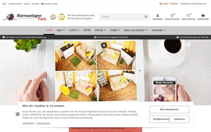 Screenshot of alarmanlagenpark.de