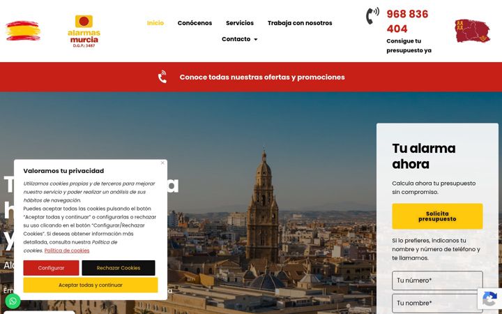 Screenshot of alarmas-murcia.es