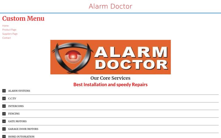 Screenshot of alarmdr.co.za
