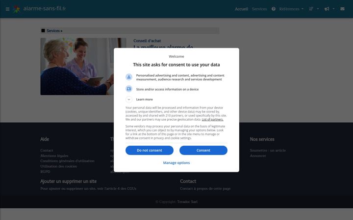 Screenshot of alarme-sans-fil.fr