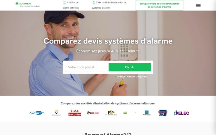 Екранна снимка на alarme24.be