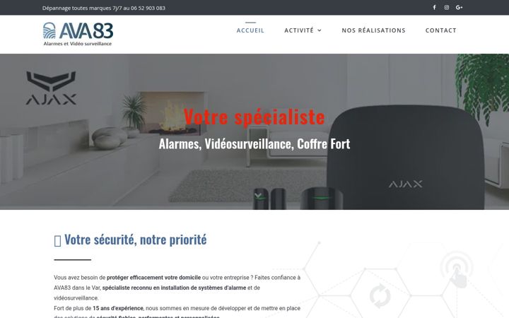 Screenshot of alarme83.fr
