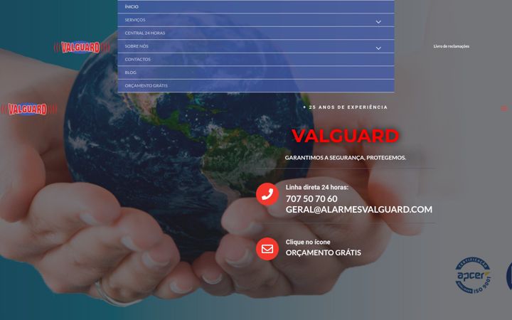 Screenshot of alarmesvalguard.com
