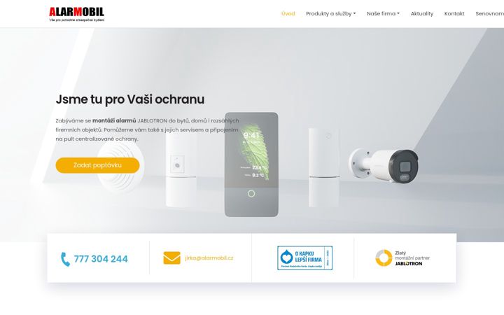 Snimka zaslona za alarmobil.cz