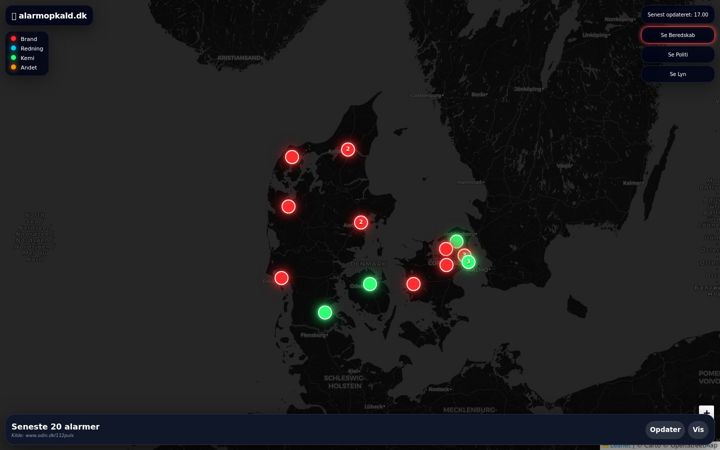 Screenshot of alarmopkald.dk