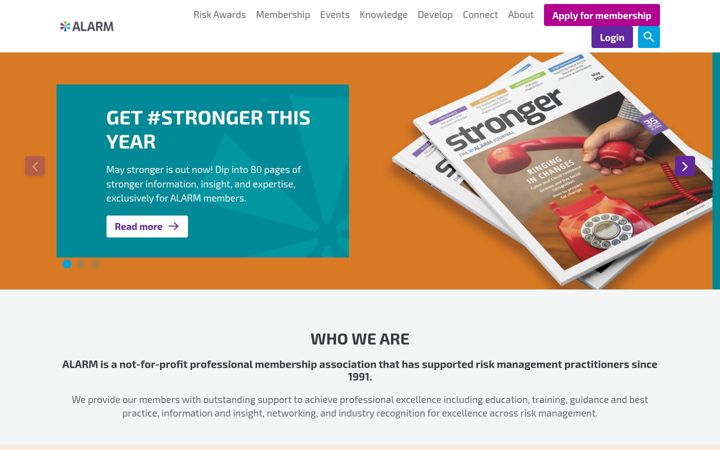 Screenshot of alarmrisk.com